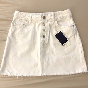 Zara White Denim Skirt